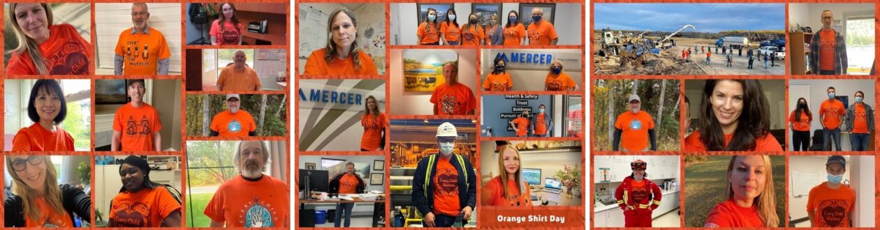 Mercer team members supporting Orange Shirt Day and the Day for Truth & Reconciliation