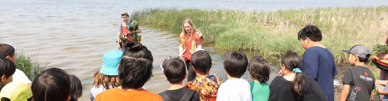 tour with elementary students at leddy lake